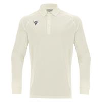 Hutton Shirt LS OFFWHT S Teknisk langarmet poloskjorte